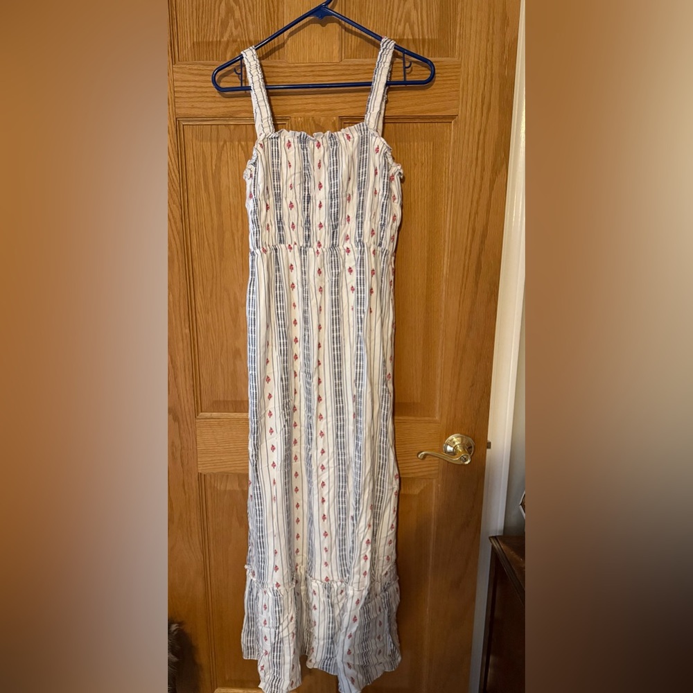 Japna Striped Maxi Dress with Red Highlights